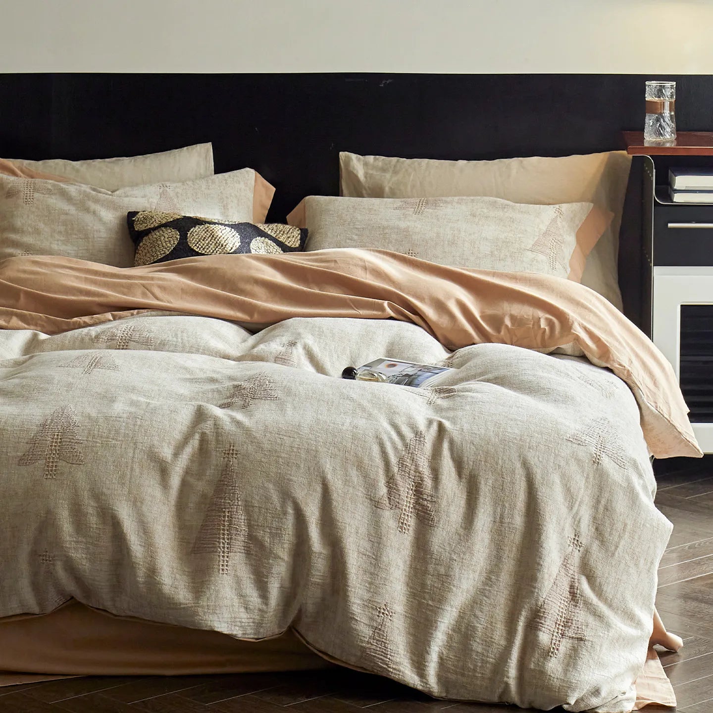 Advanced Retro Pure Cotton Four Piece Set Full Cotton Bed Sheet and Duvet Cover Minimalist All Season Universal Bedding