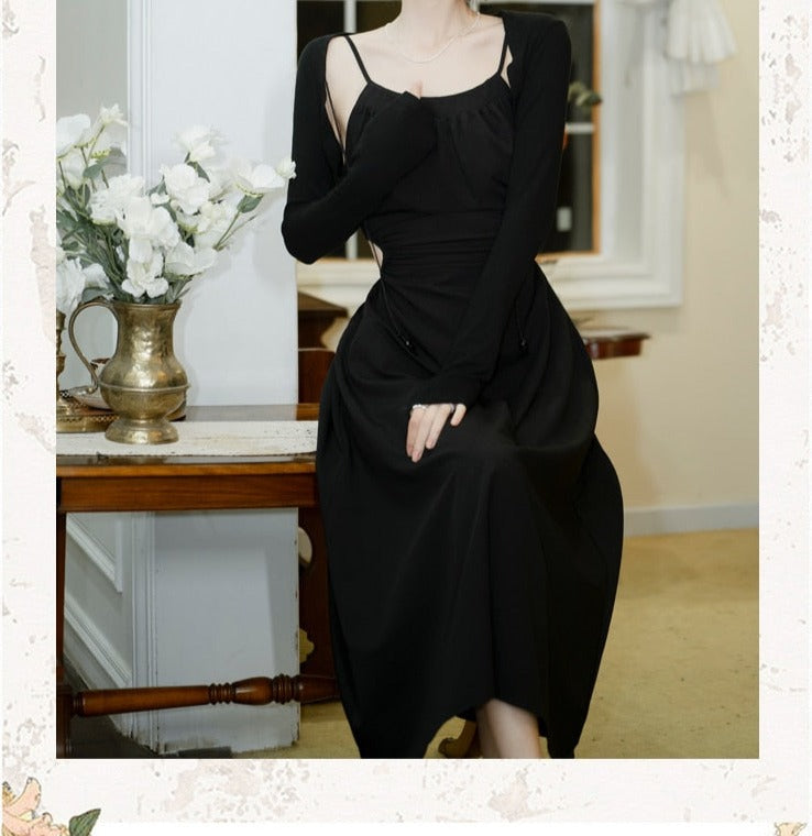 Conjunto de dos piezas de vestido gótico de bruja oscura Karma-Bewitched