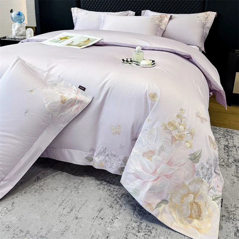 Luxury Floral Embroidery Bedding Set