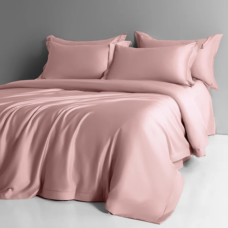 1000TC Egyptian Cotton Luxury Solid Color Soft Silky 4/6Pcs Bedding Set