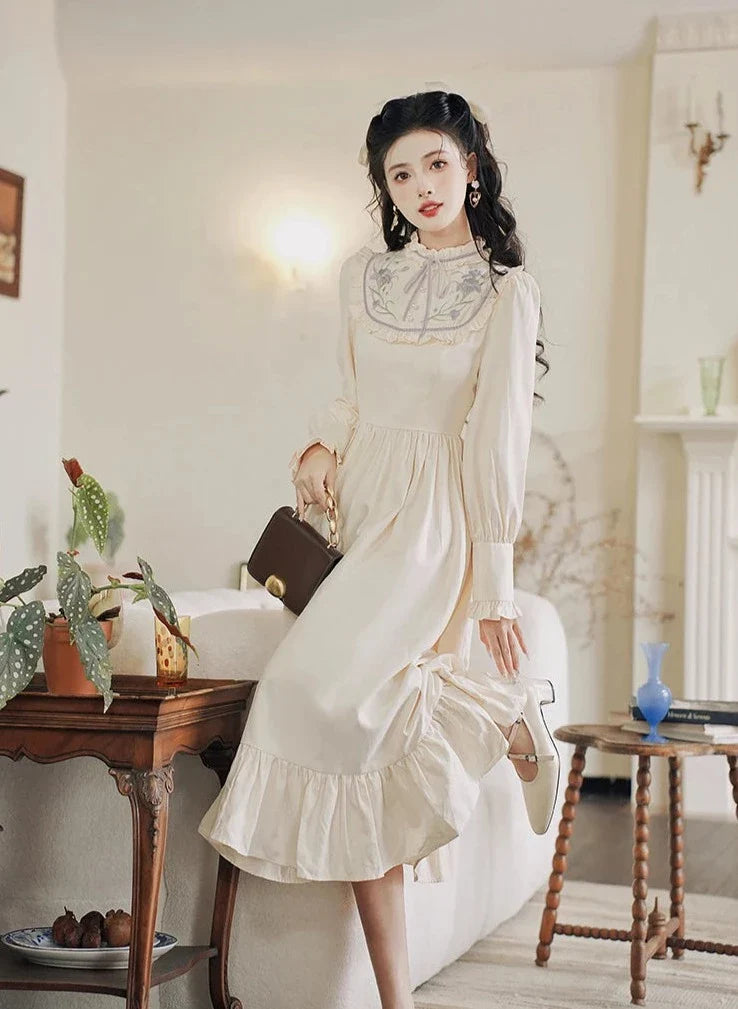 Magnolia Garden Light Academia Vintage-Style Princess Dress