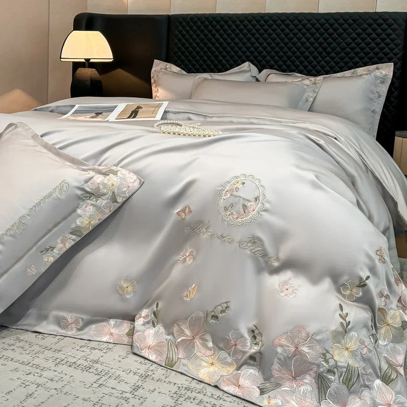 600TC Lyocell Eucalyptus Fiber Soft Silky Cooling Bedding Set