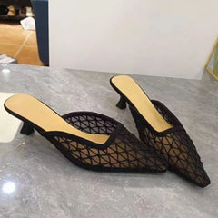 Elegant Designer Head Slippers Outerwear Fairy Style Dress Sexy Pointed High-heeled Slippers