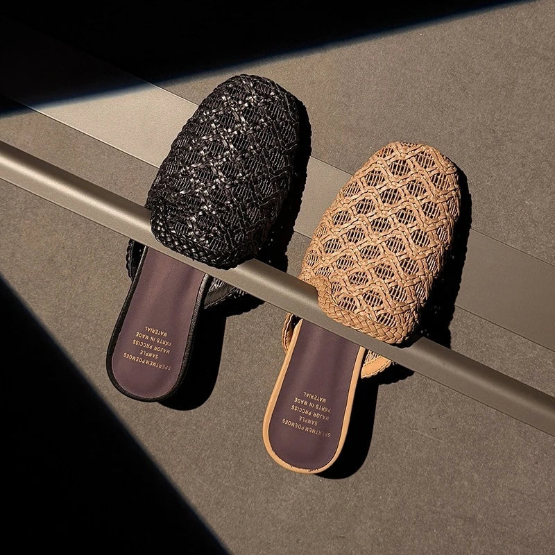 sheepskin woven middle Heel