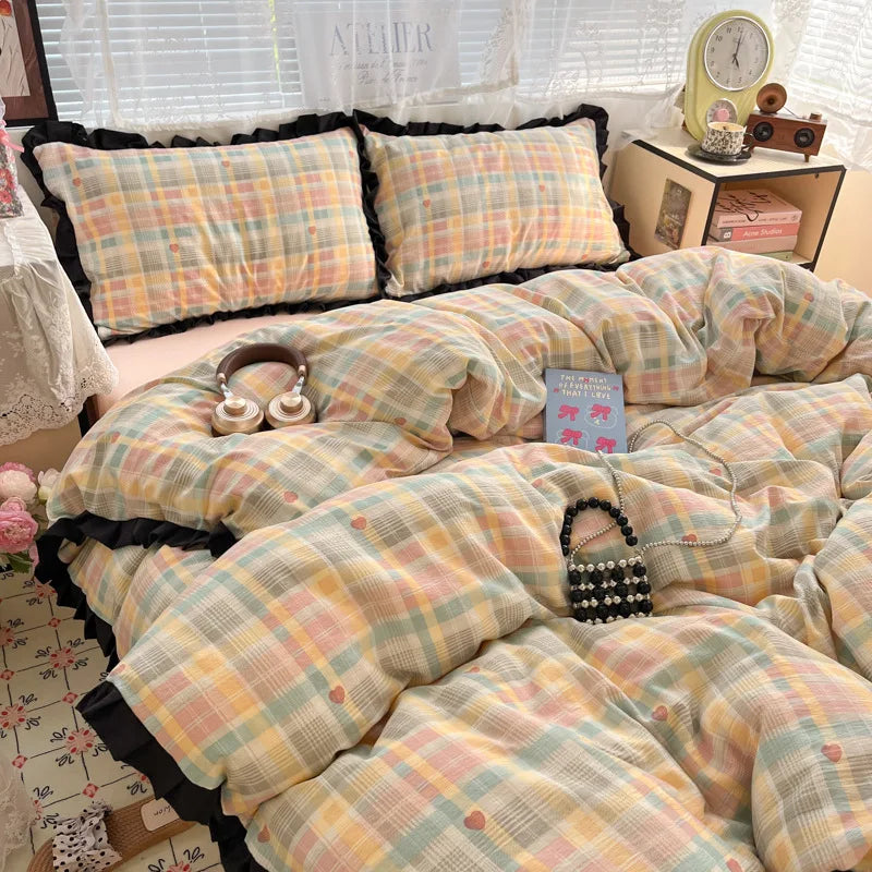 2025 Washed 4PCS Duvet Cover Set All Seasons Bedding Set