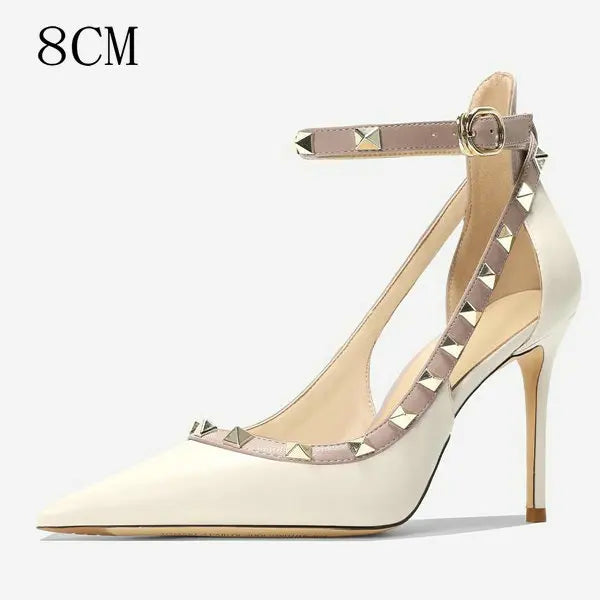 Line With Nude Diamond High Heels