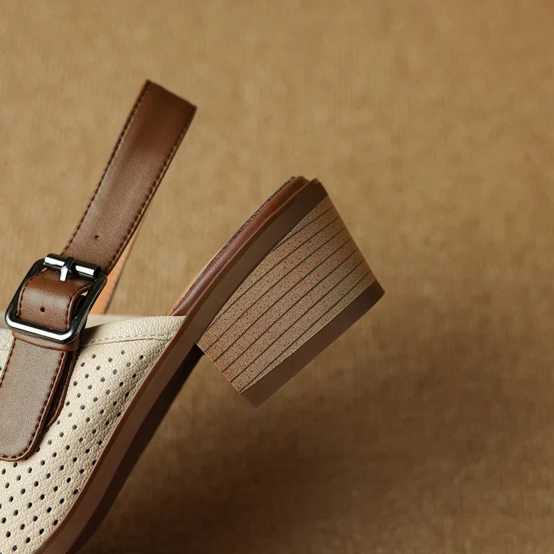 sheepskin hollow breathable elastic belt buckle