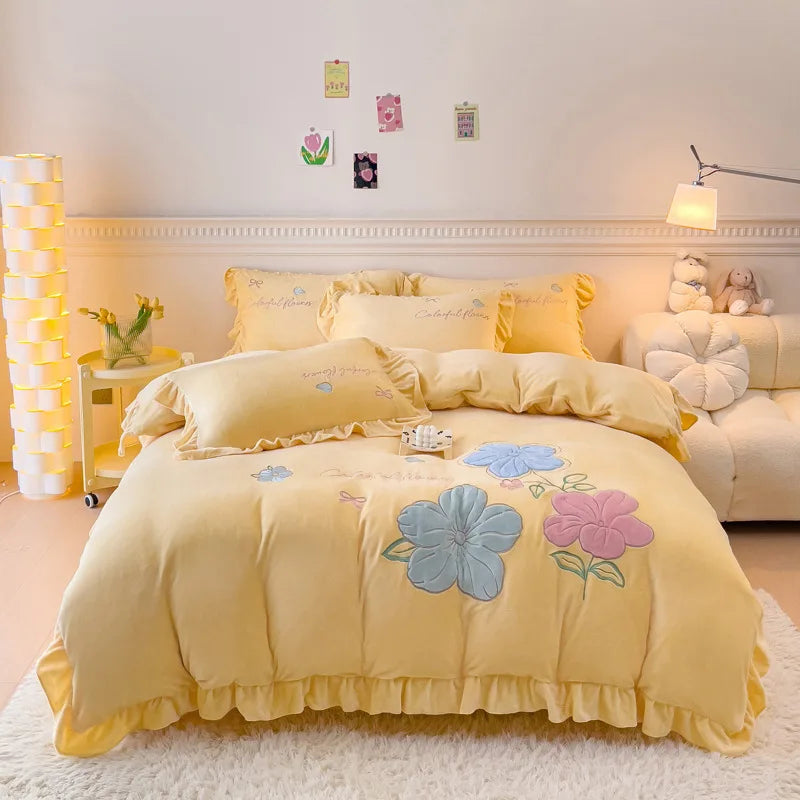 Winter Warm Velvet Bedding Set