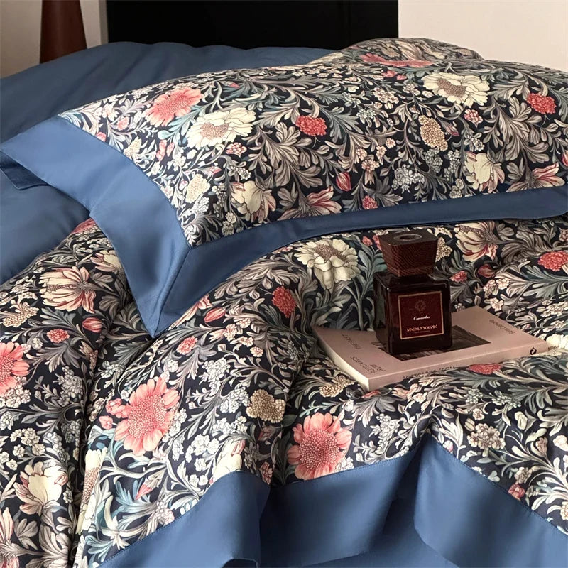 Vintage Botanical Floral Print Luxury Bedding Set