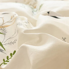 Spring 100% Cotton Duvet Cover Set Fashion Floral Printed Queen Bedding Set