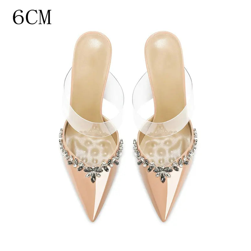 Autumn French Baotou Cool Slippers Niche Design Sexy Nude Temperament High Heels