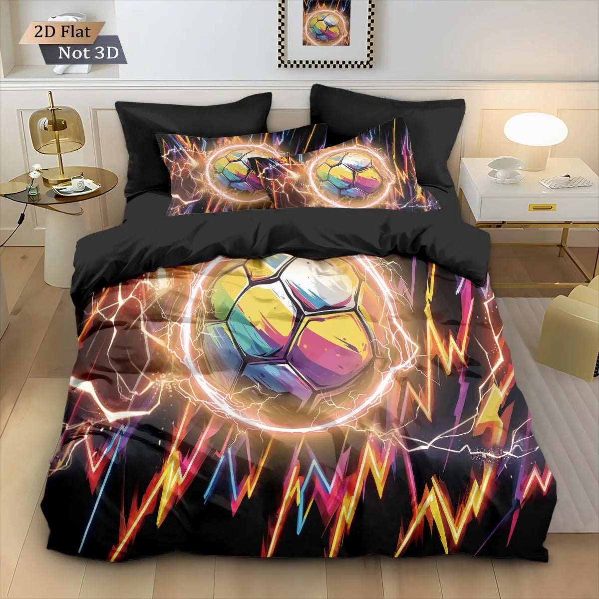 Customized Duvet Cover Set Soccer Football Sports Theme Bedding Set