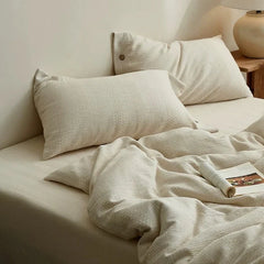 Pure cotton breathable and dry bedroom bedding four piece set Japanese style light luxury and high-end feel