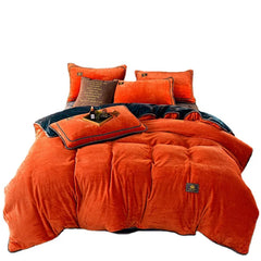 Winter Thicken Warm Velvet Duvet Cover Set Flannel Bedding Set