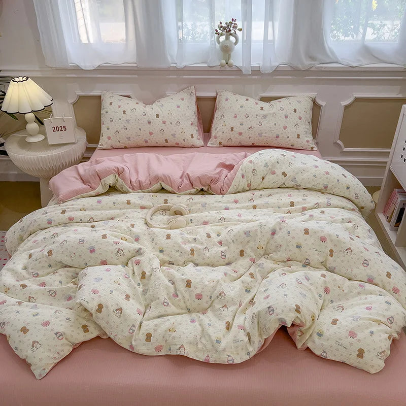 Korean Double Layer Gauze Bedding Set