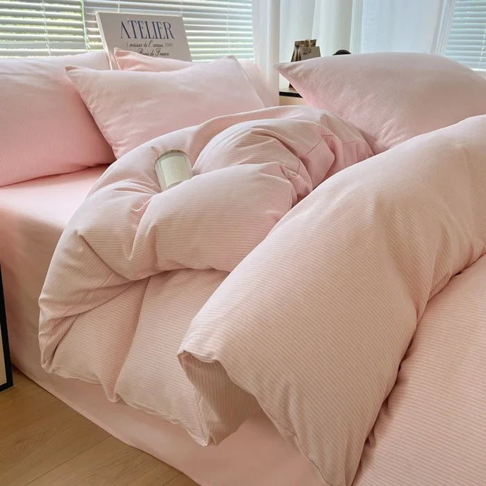 Soft Queen Duvet Cover Set 4pcs King Size Soft Comfortable Double Bedding Set
