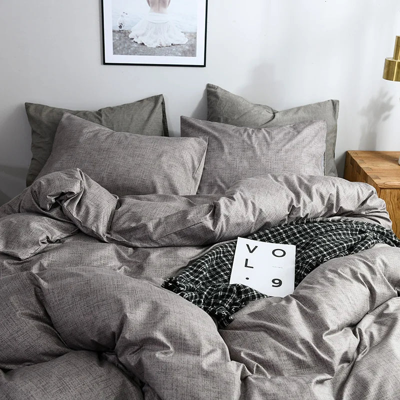 2/3pcs Solid Color Duvet Cover Set Super Soft Queen King Size Bedding Sets