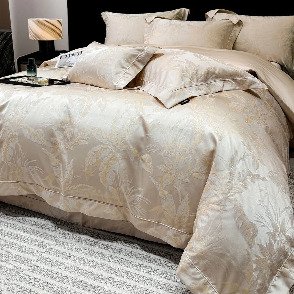 Premium 100% Cotton 200TC Plant Woven Printed Modern 4PCS Bedding Set