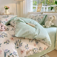 Green Floral Bedding Set