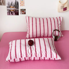 INS Pink Stripe Series Soft Bedding Set