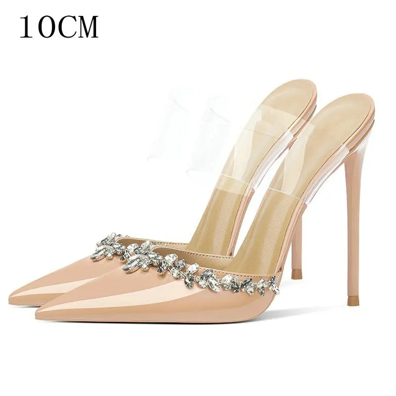 Autumn French Baotou Cool Slippers Niche Design Sexy Nude Temperament High Heels