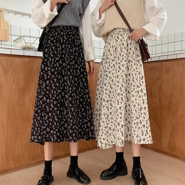 Adira A Line Bloom Midi Skirt