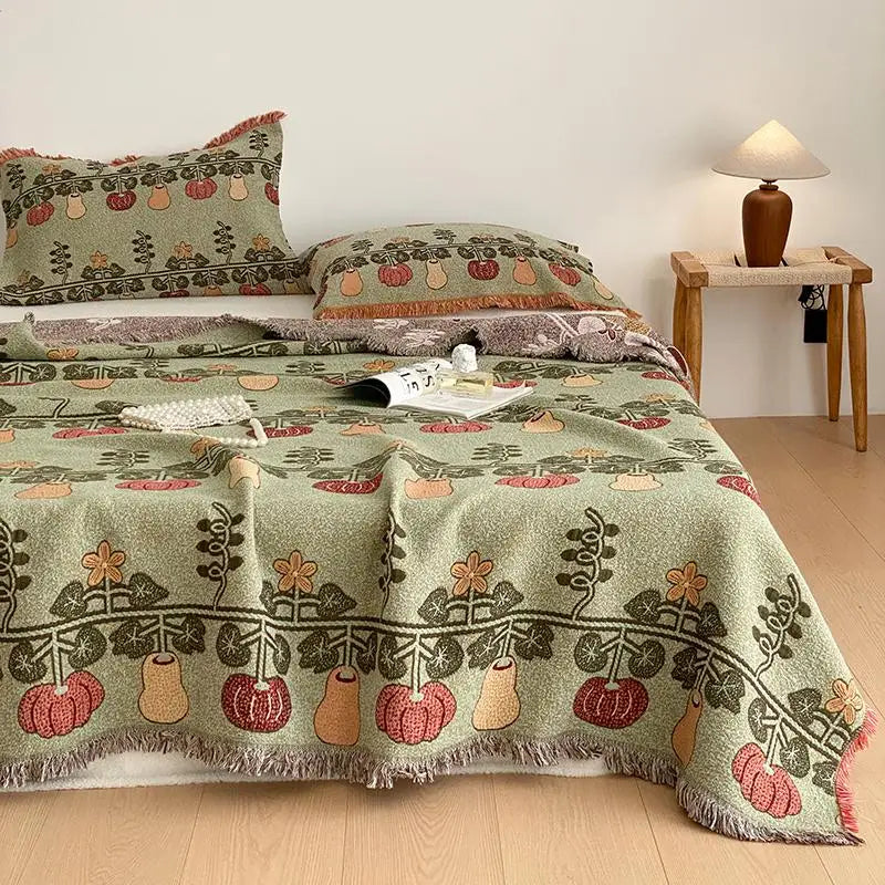 Ultra-Soft Travel Shawl Beach Cover-Up Lightweight Throw Blanket 4-Layer Cotton Gauze A Grade Blanket with Tassels Pillowcases
