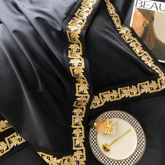 1000TC Egyptian Cotton Luxury Gold Embroidery Bedding Set