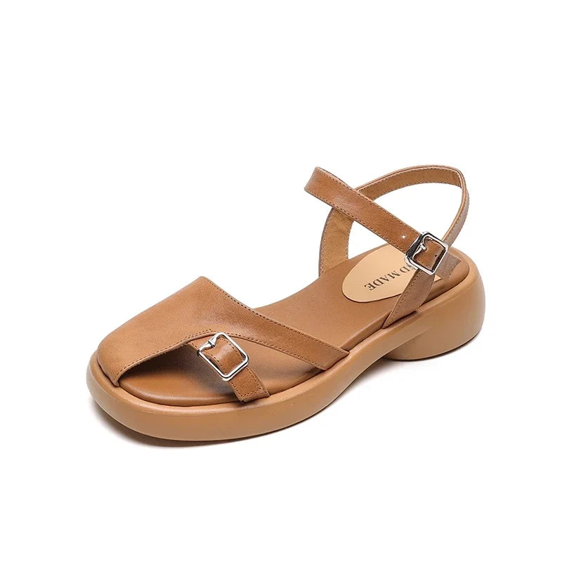 cowhide round toe loose grip