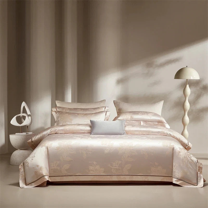 Luxury Satin Jacquard Lyocell Cotton Silky Soft Bedding Set