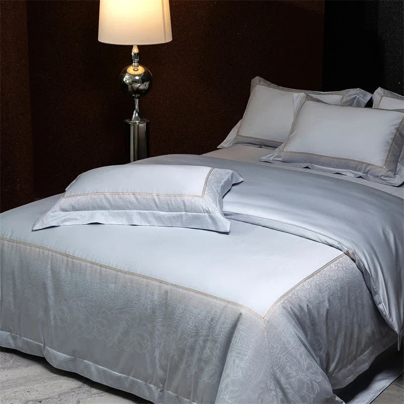 Satin Jacquard 1000TC Egyptian Cotton Luxury Champagne Bedding Set