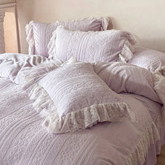 4Pcs French Princess Style Carved Velvet Warm Winter Thickened Bedding Set