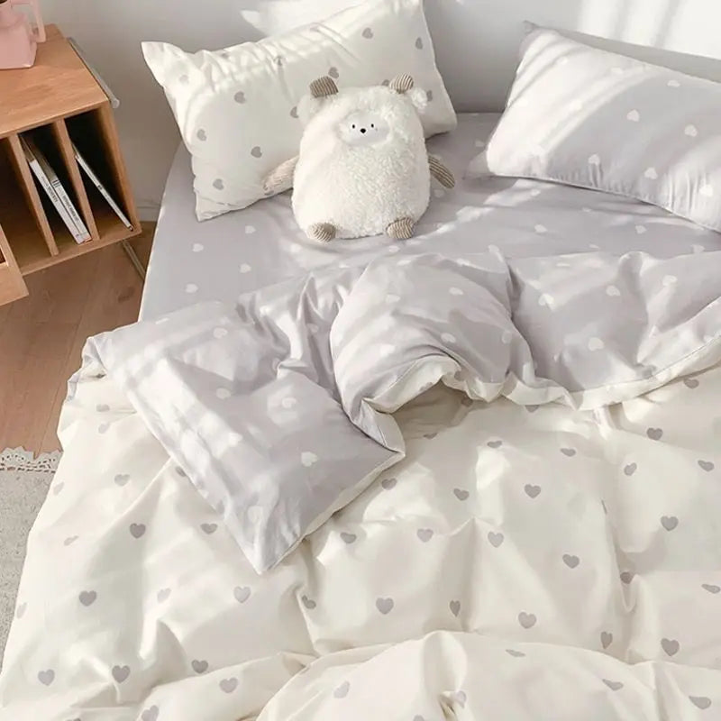 Ins White Bedding Set