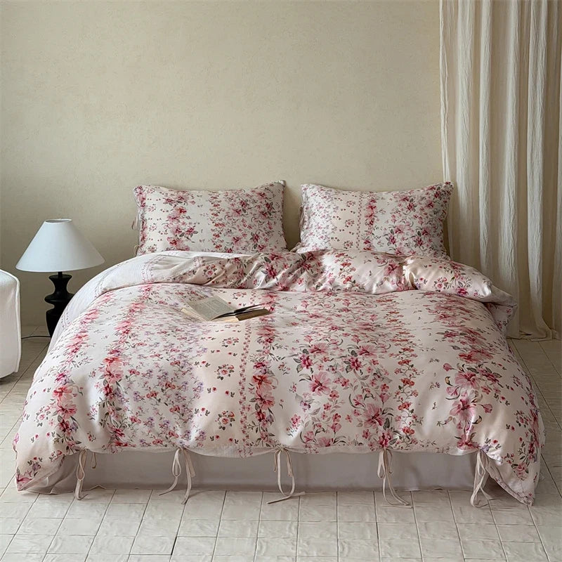 Vintage French Floral Lyocell Bedding Set
