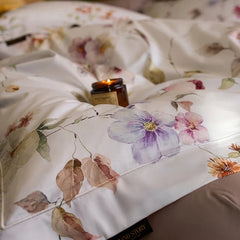 1200TC Egyptian Cotton Flowers Prints Luxury Queen King Size Bedding Set