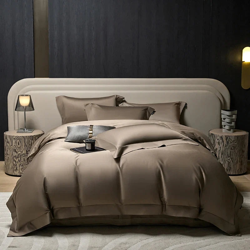 Luxury 1400TC Egyptian Cotton Soft Silky Black Bedding Set
