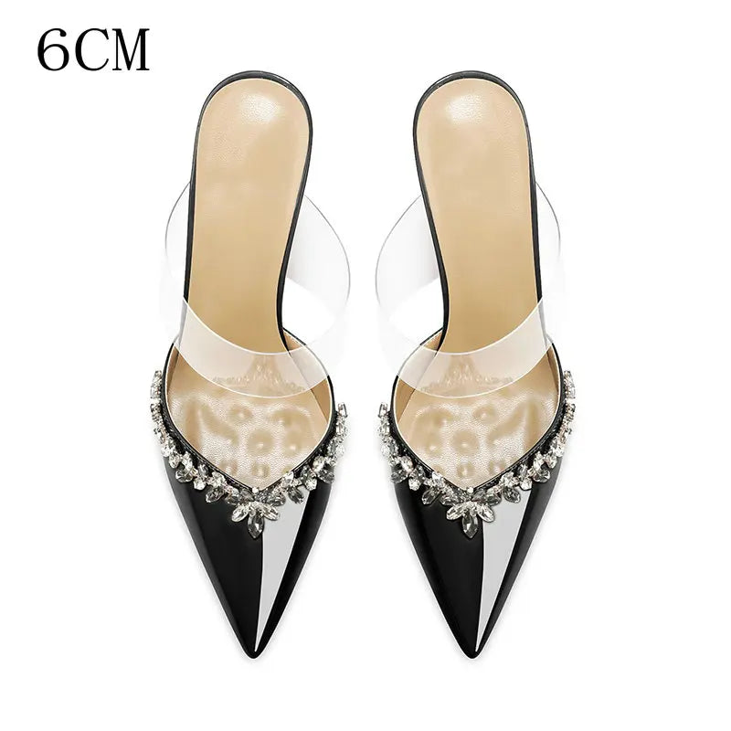 Autumn French Baotou Cool Slippers Niche Design Sexy Nude Temperament High Heels