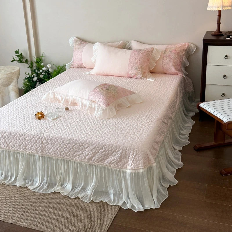 Shabby Chic Pink Flower Bedding Set