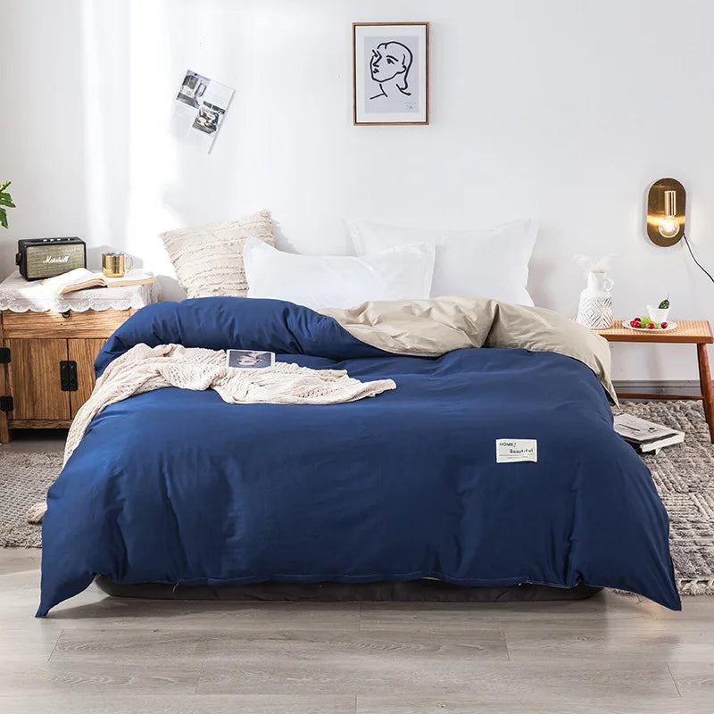 1PC Cotton Single Double Quilt Cover Simple Solid Color Korean Version Duvet Covers Skin Friendly Bedding Comforters Covers