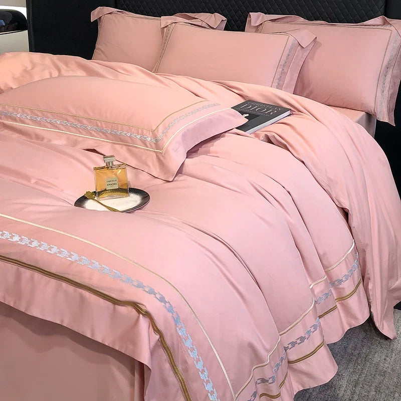 100% Egyptian Cotton Luxury Embroidery Hotel Style Bedding Set