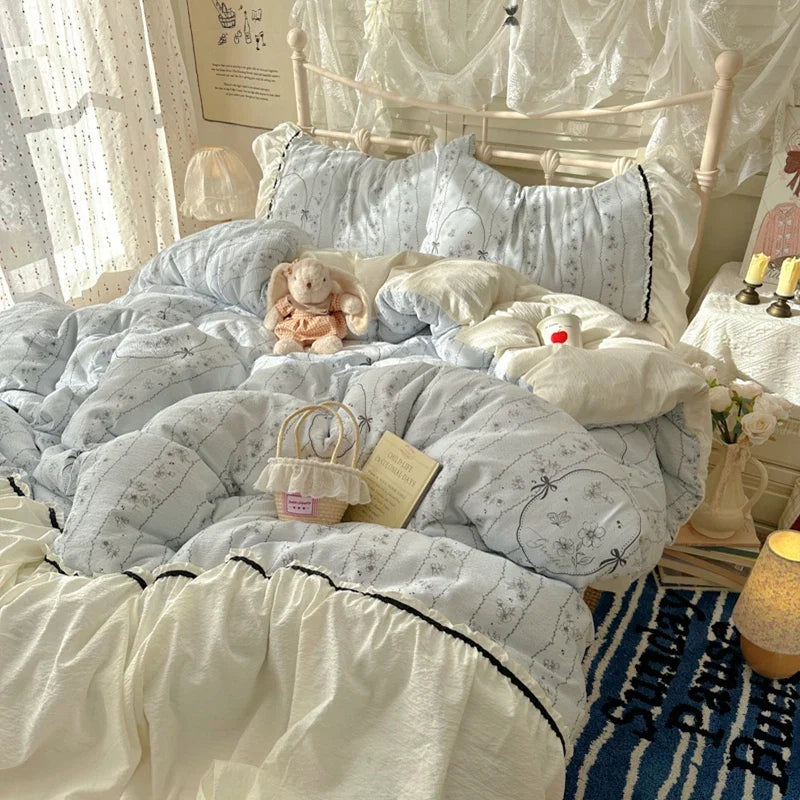 INS Princess Ruffle Printed Bedding Set