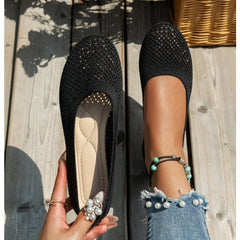 Flat Sole Single Shoe Spring/summer/autumn Mesh Fabric Shallow Mouth Soft Sole Breathable Loafers