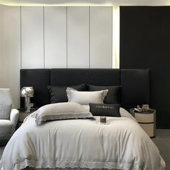 1000TC Lyocell Cotton Brushed Autumn Winter Luxury Lace Wide Edge Bedding Set