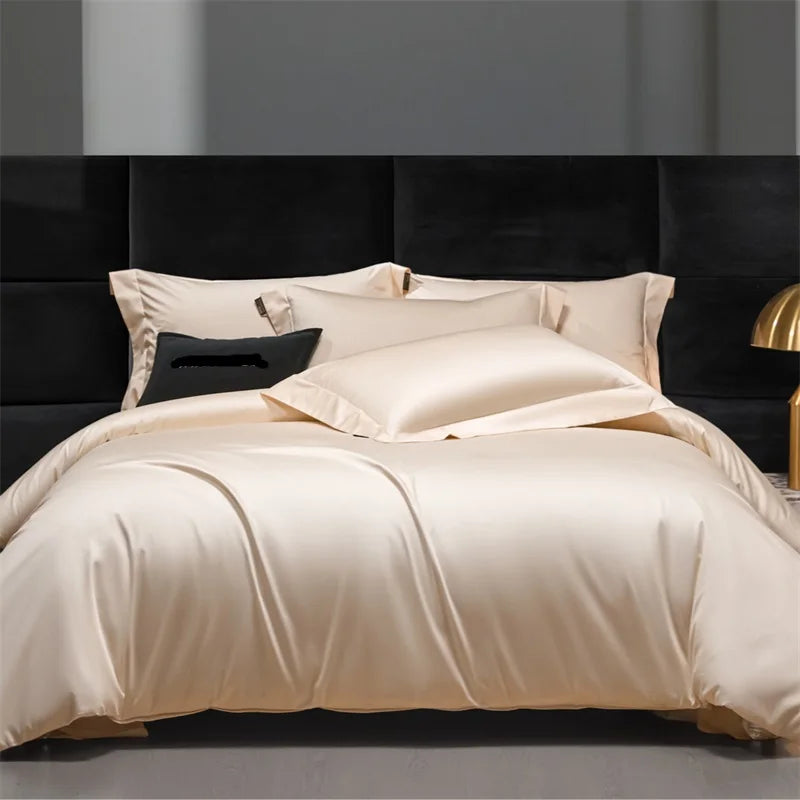 Hotel Grade Solid Color Luxury 1000TC Long Staple Cotton Soft Bedding Set