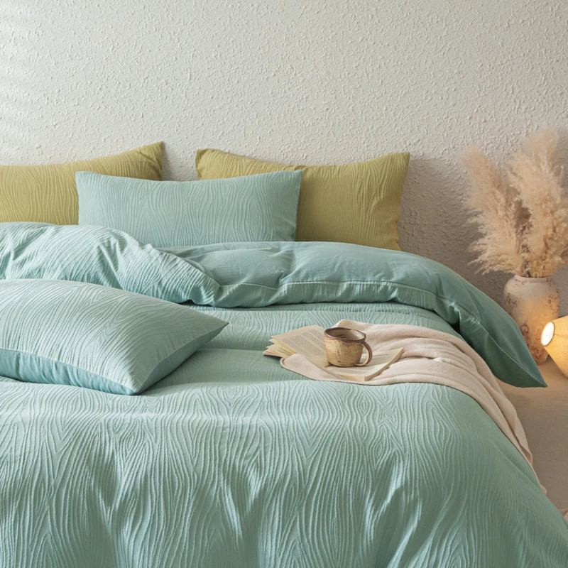 3/4Pcs Modern Minimalist Solid Color Bedding Set
