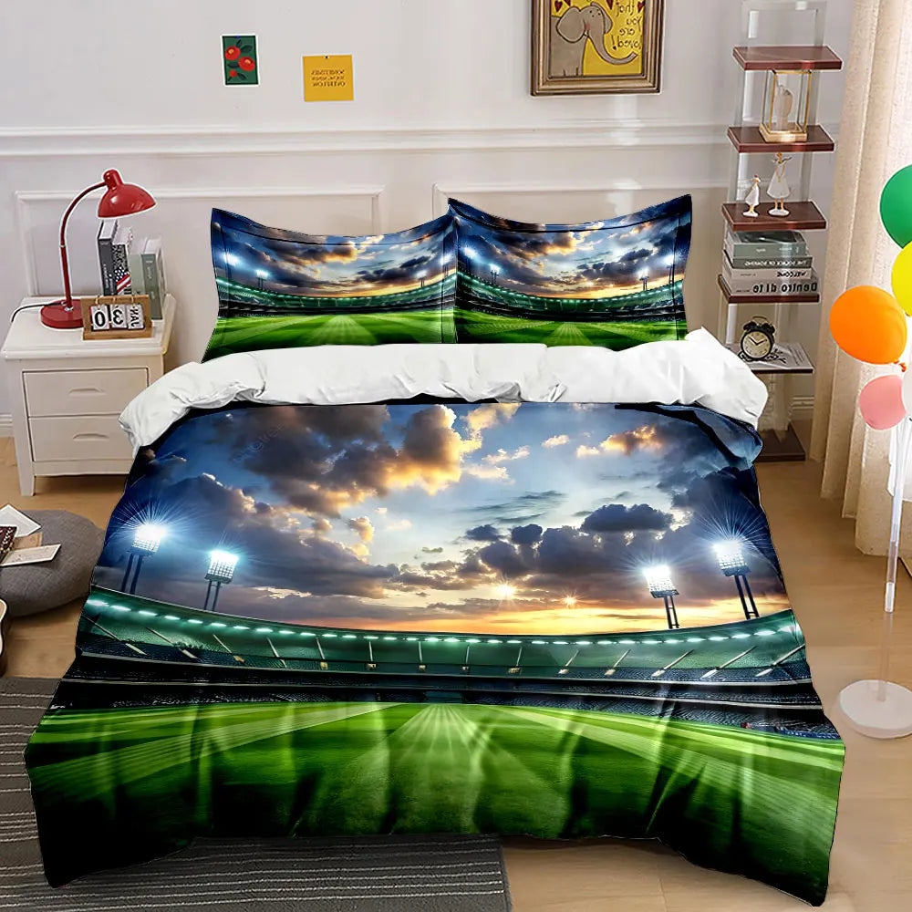 Stadium under dramatic sky. Print Bedding Set