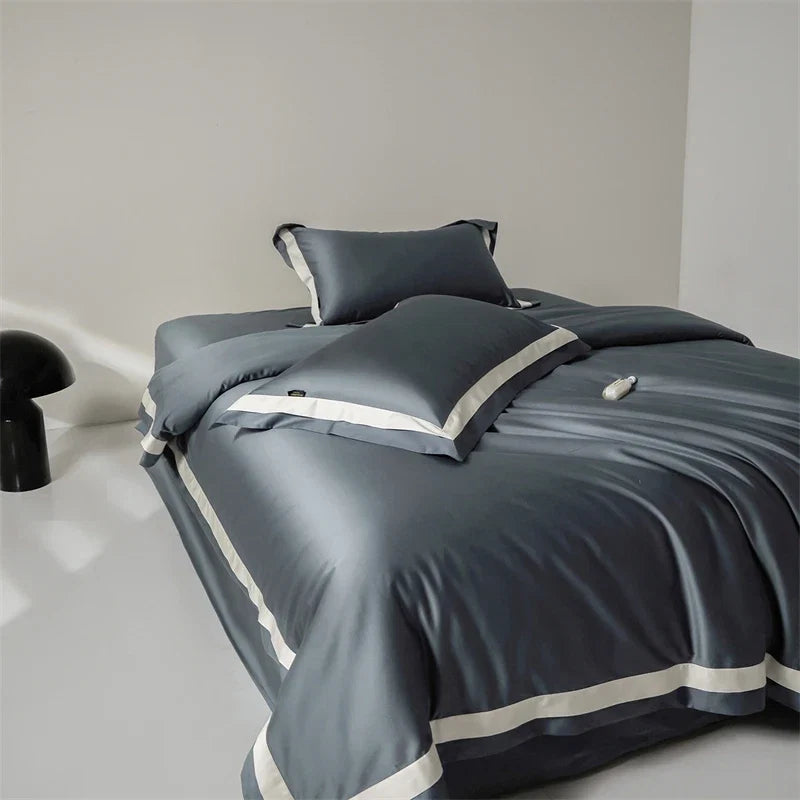 1000TC Egyptian Cotton Luxury Solid Color Hotel Style Soft Silky Bedding Set