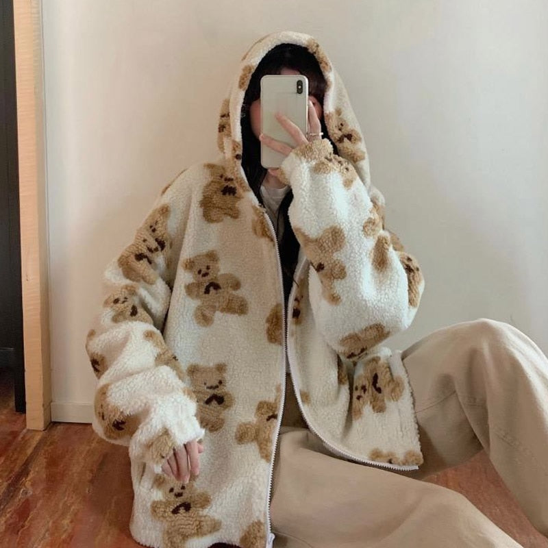 Teddy-Beddy Printed Plush Zipper