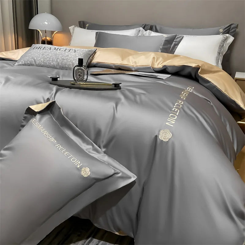 Thickened Brushed Pure Cotton 4-piece Bedding Set