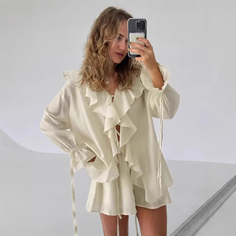 Edith Ruffled Shorts Set